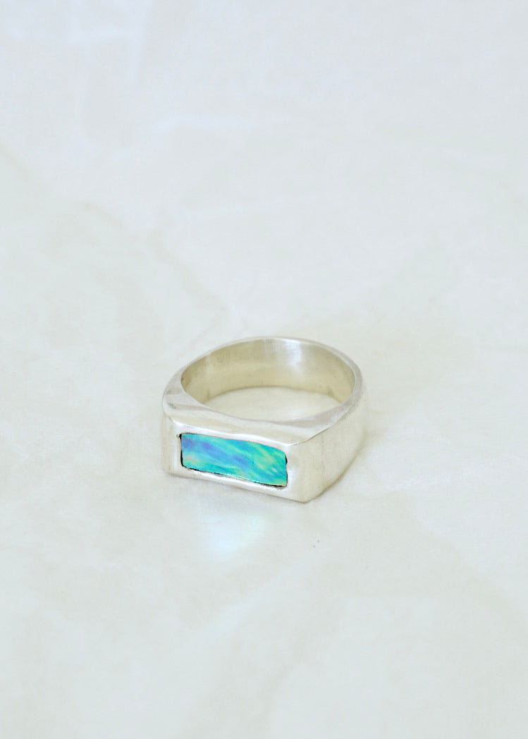 Pāua Signet Ring