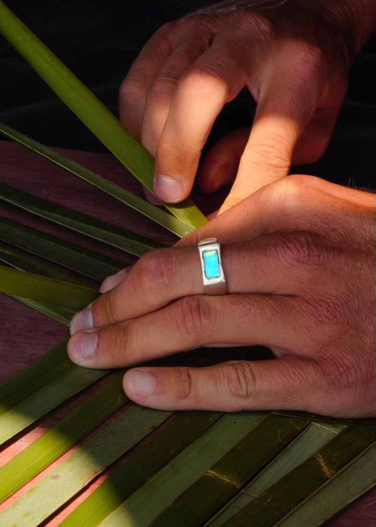 Pāua Signet Ring